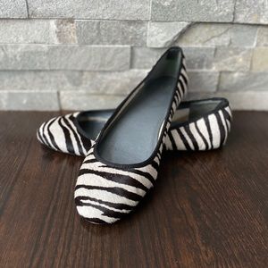 GAP Black White Zebra Animal Print Flats